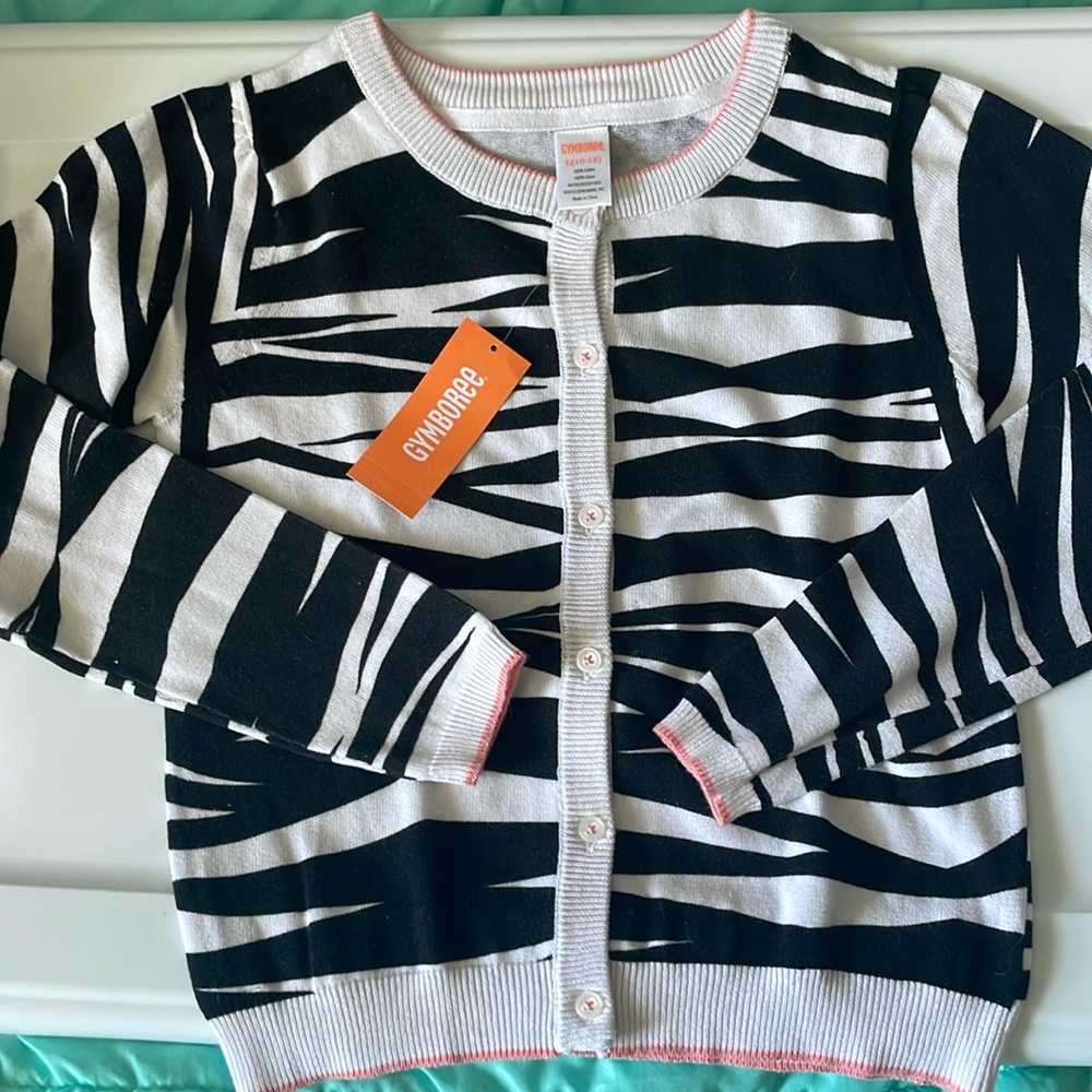 Gymboree New with tags zebra cardigan sweater NWT 2015 BTS 100% cotton